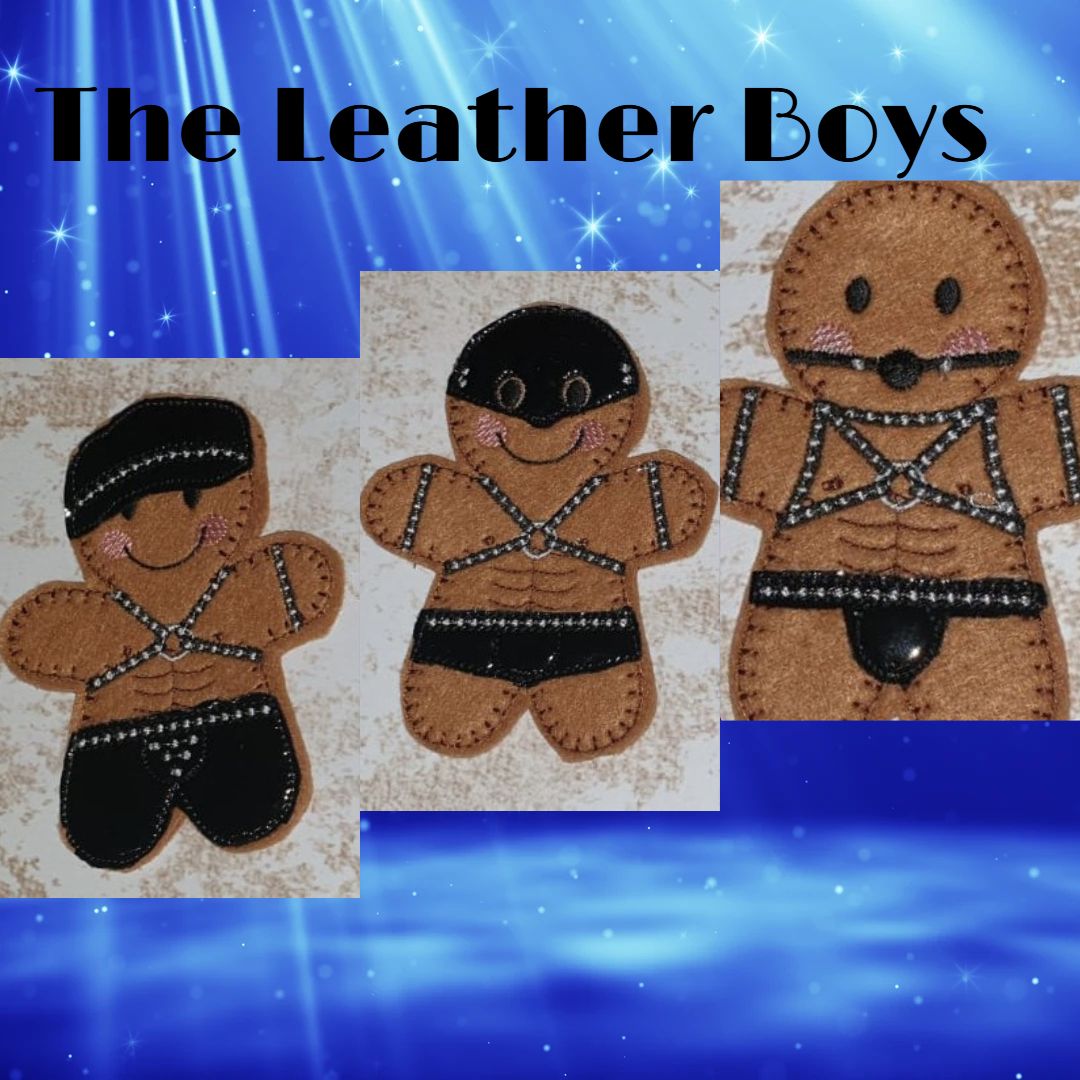 The Leather Boys Gingerbread Hanging Decoration, Fridge Magnet or Keyring. Set of 3