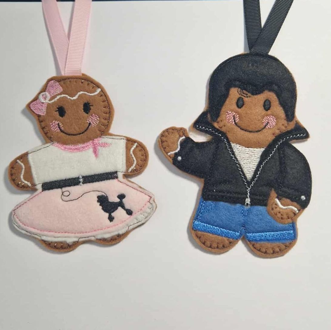 Rock n Roll Gingerbread Decoration. Available as a Hanging decoration, Keyring/Bag charm Or fridge magnet