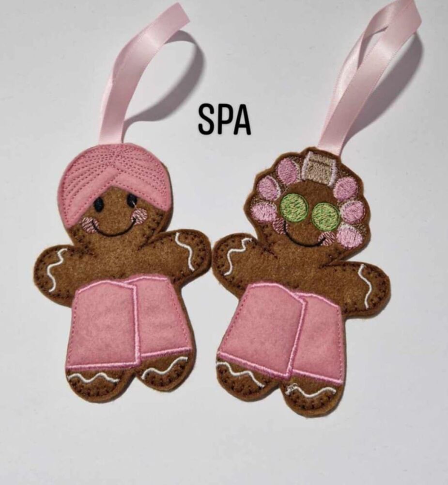 Spa Gingerbread Felt Hanging Decoration.  Can be Keyring or fridge magnet too