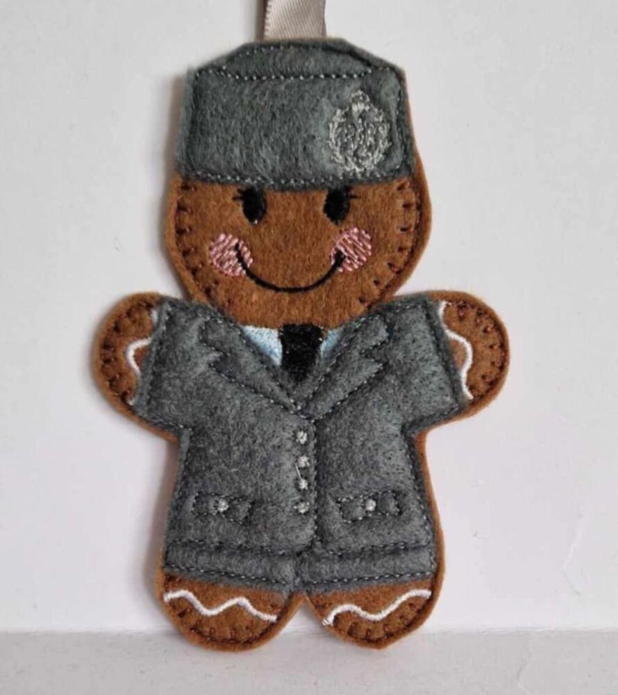 RAF, Royal Air Force Service Dress Gingerbread Felt Hanging Decoration.