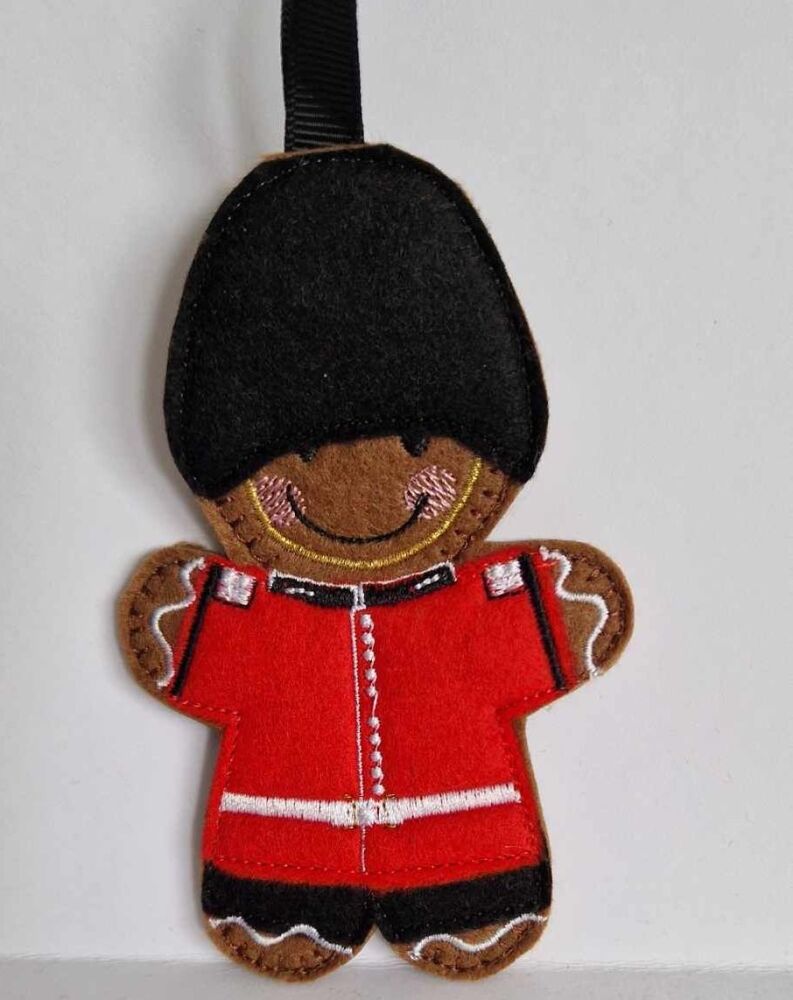 Grenadier Guards Gingerbread Felt Hanging Decoration.