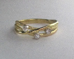 Slim Squiggle Ring In 18ct Yellow Gold With Diamonds