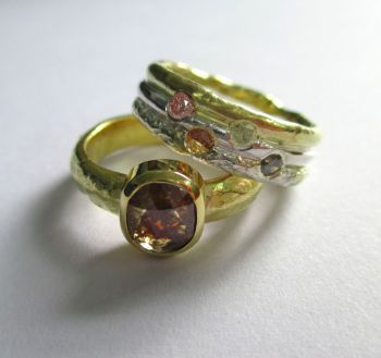 Coloured Diamond Rings