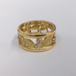 Diamond Roman Leaf Ring