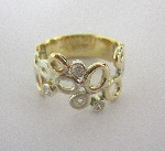 Honeycomb Ring with Diamonds