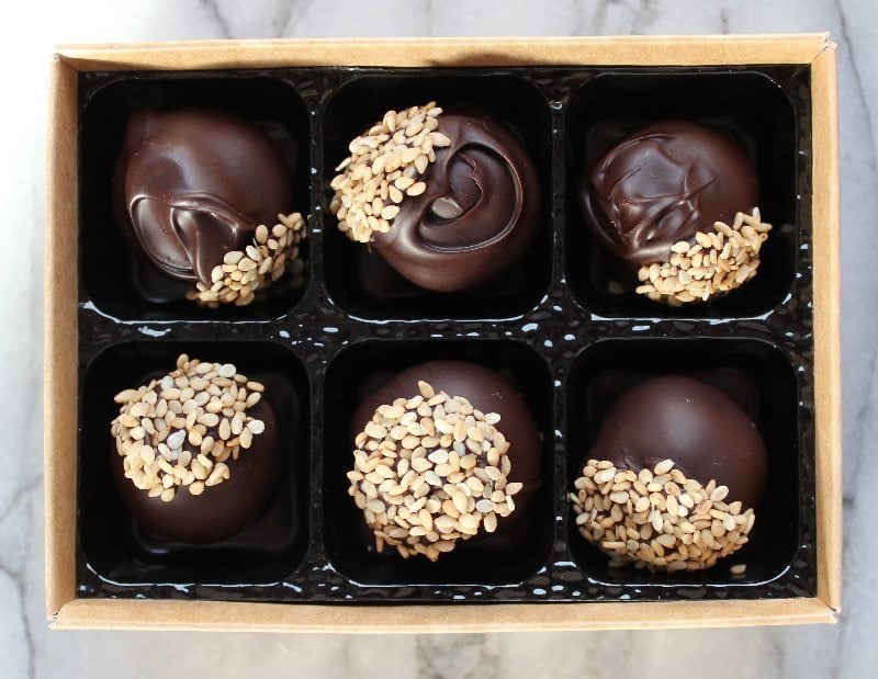 Sesame-Ginger Truffles in a Gift box