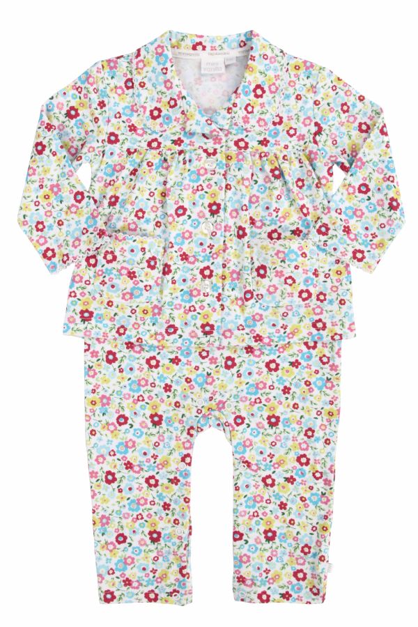 Baby Girls Mock Pyjamas 3-6 months - Spring Floral - LAST ONE 