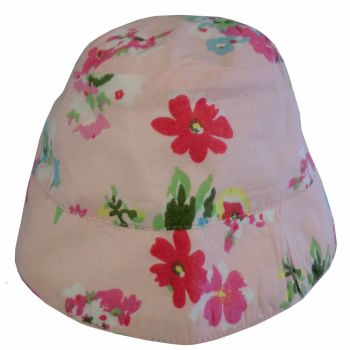 NEW - Girls Pink Floral Sun Hat 