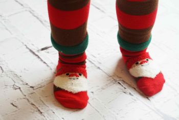 Santa Fluffy Baby Socks