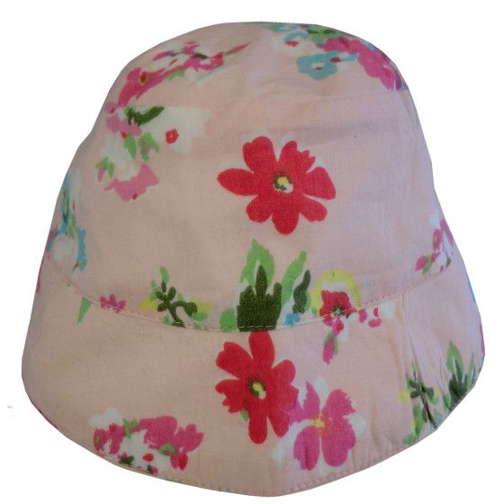 Girls Pink Floral Sun Hat 