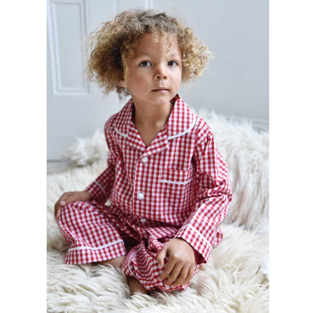 Charlie Red & White Gingham Traditional Pyjamas 
