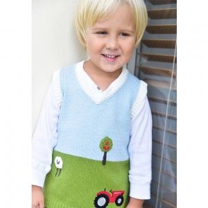 Tractor Knitted Tank Top -Sleeveless Jumper 