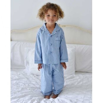 Louis Boys Blue/ White Triple Stripe Pyjamas