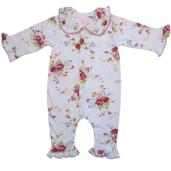 Baby Girls Traditional Floral Babygro