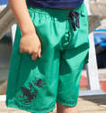 Boys Swim / Board Shorts - Green Frog Print - Mitty James 