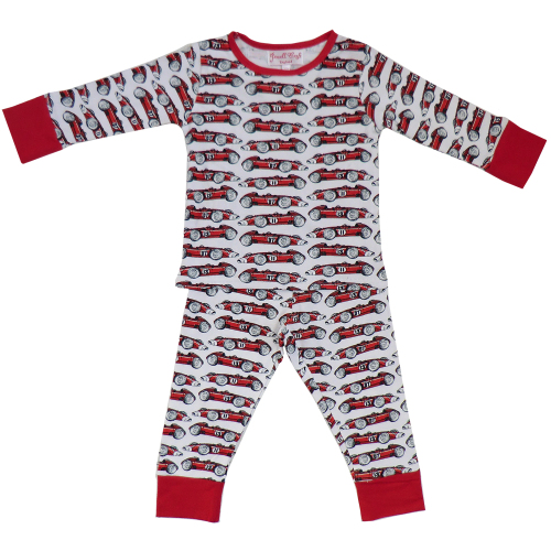 Boys Cotton Jersey Vintage Racing Car Pyjamas | Powell Craft | Little PJS