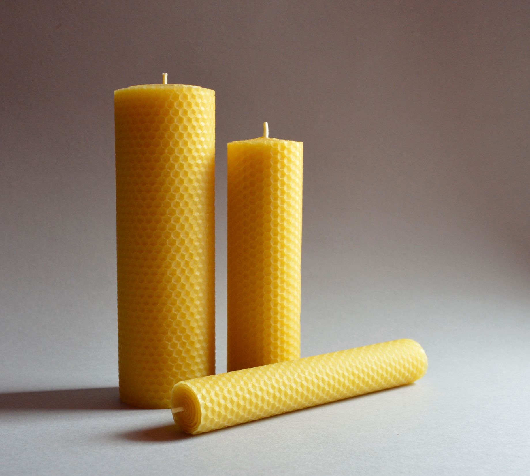 rolled beeswax candles