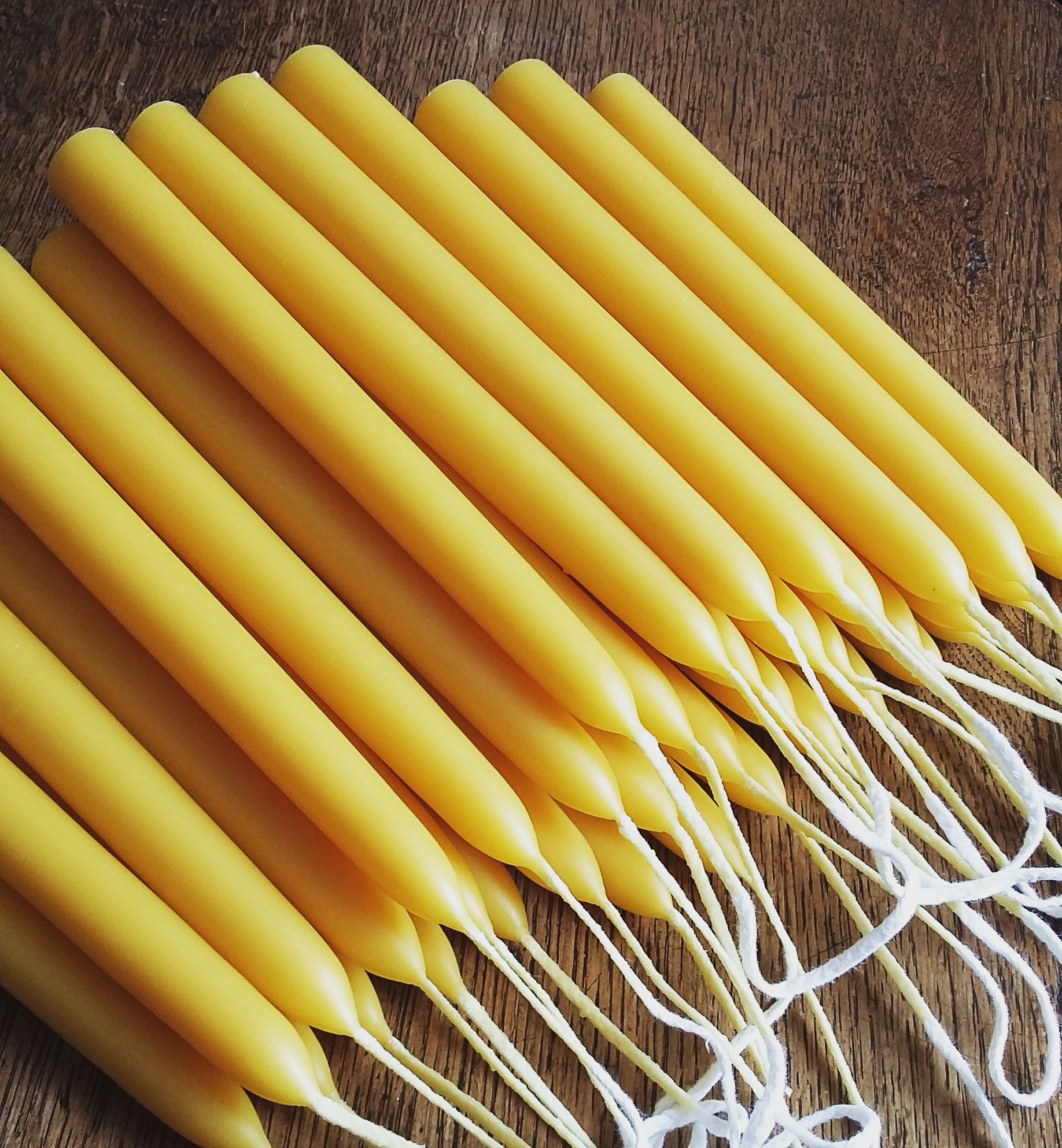 beeswax taper candles