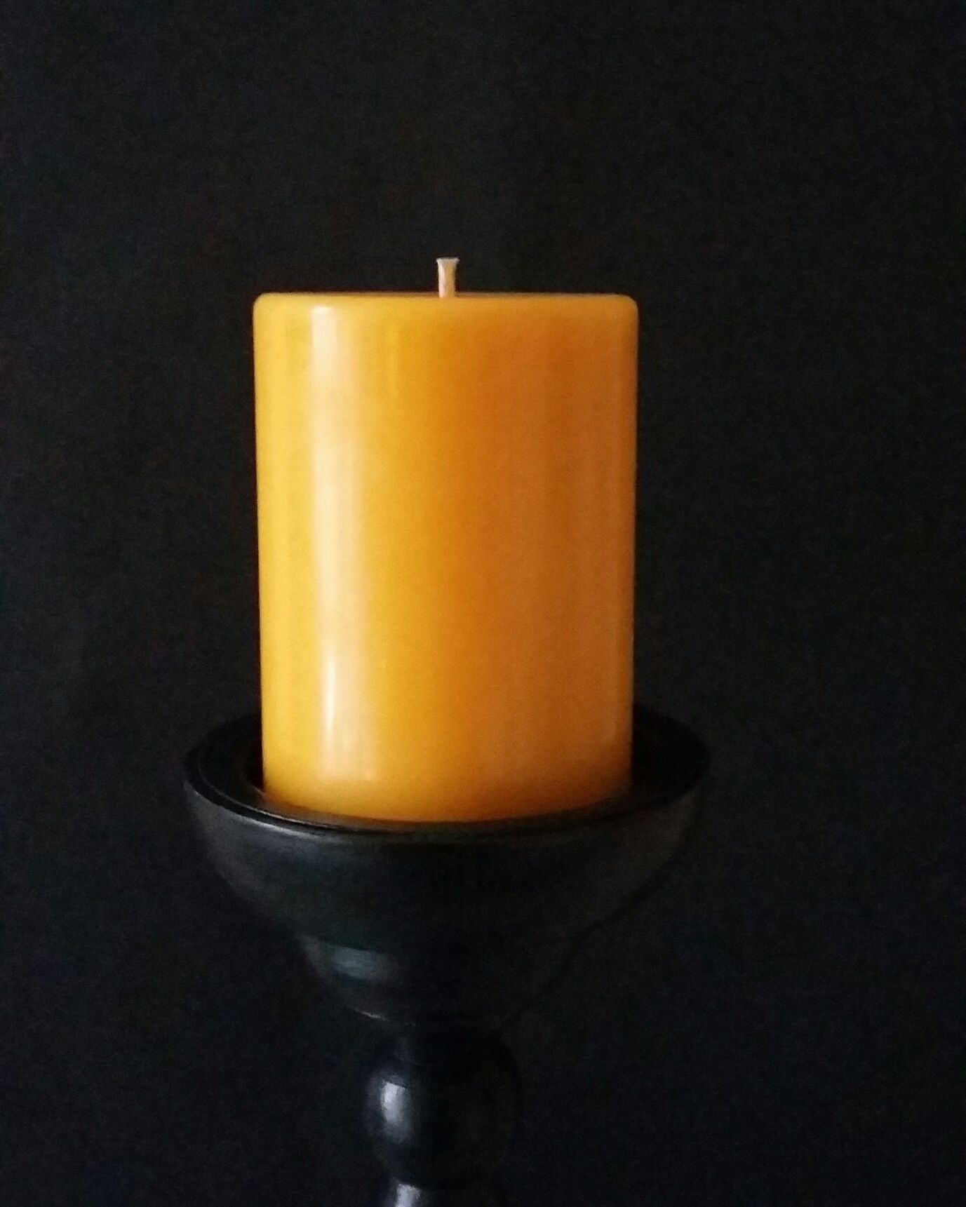 beeswax pillar candle