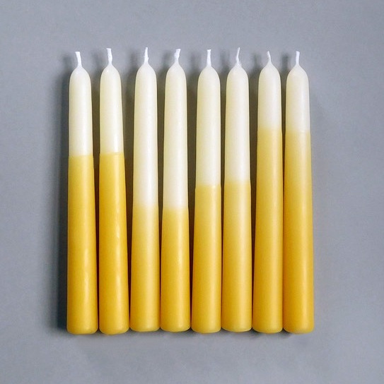 Double dipped beeswax taper candles