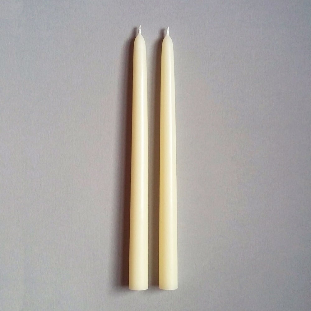 Beeswax taper candles ivory