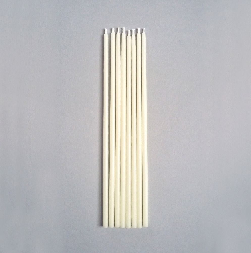 Beeswax slim taper candles ivory