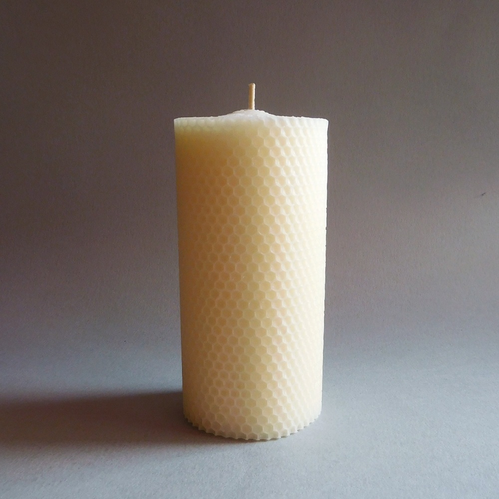 Rolled beeswax candles ivory