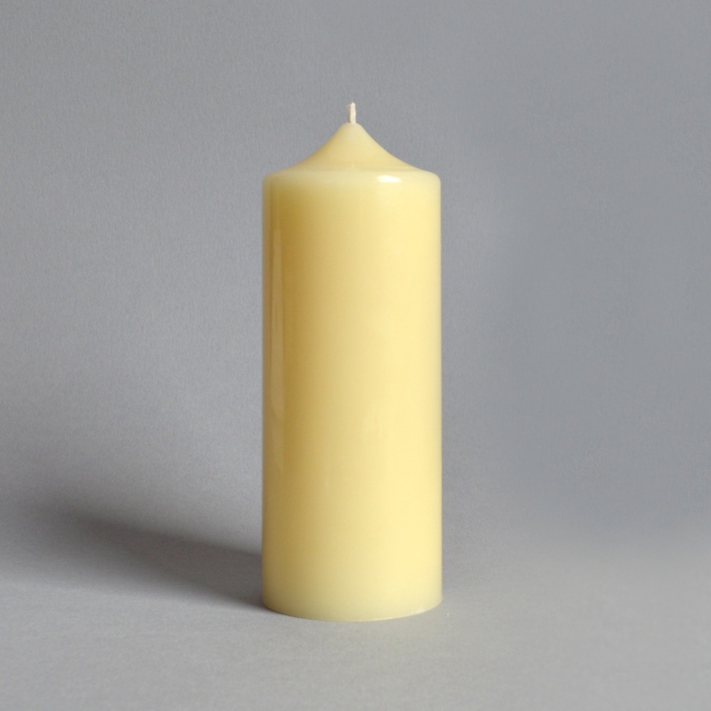 Ivory beeswax church candles