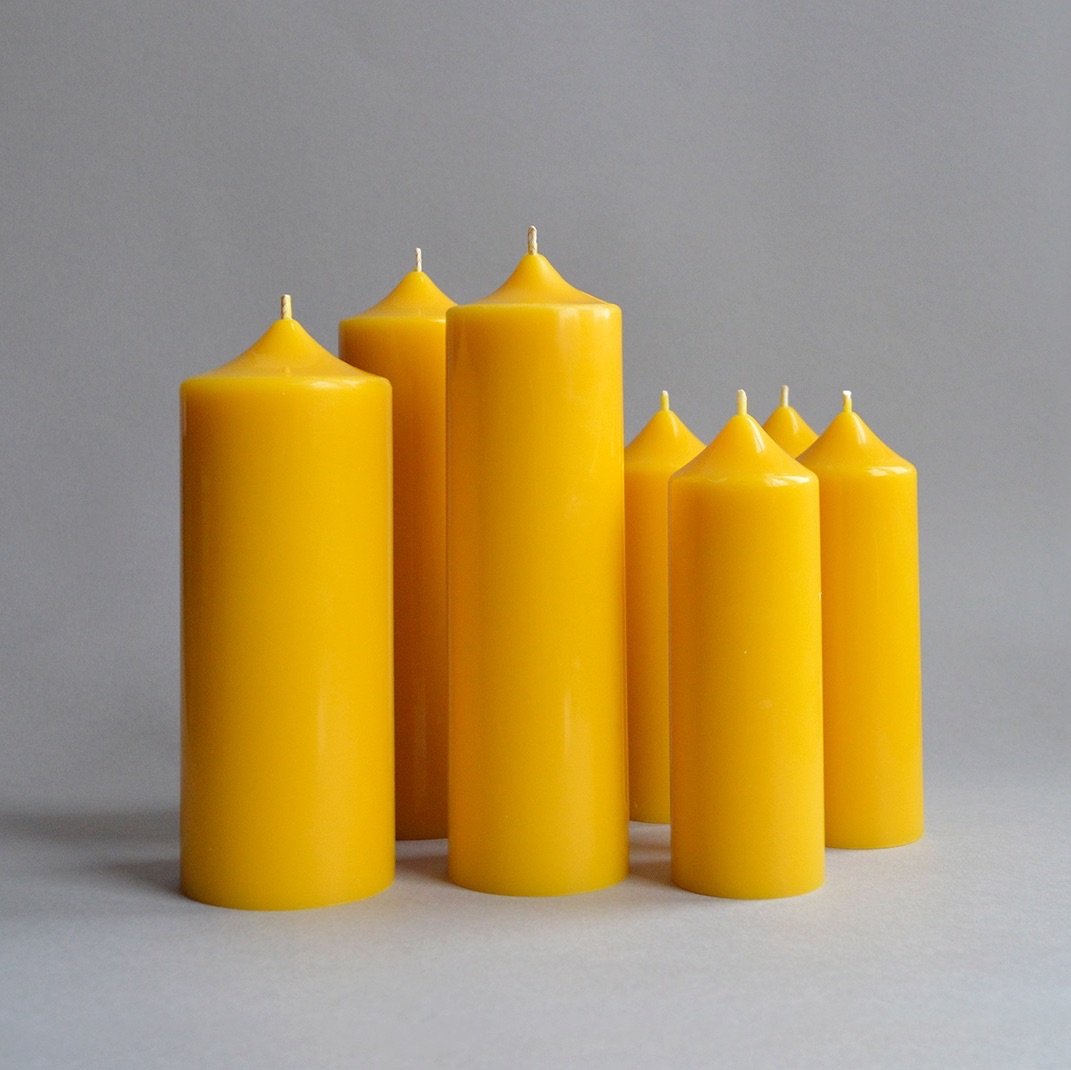 Beeswax church candles
