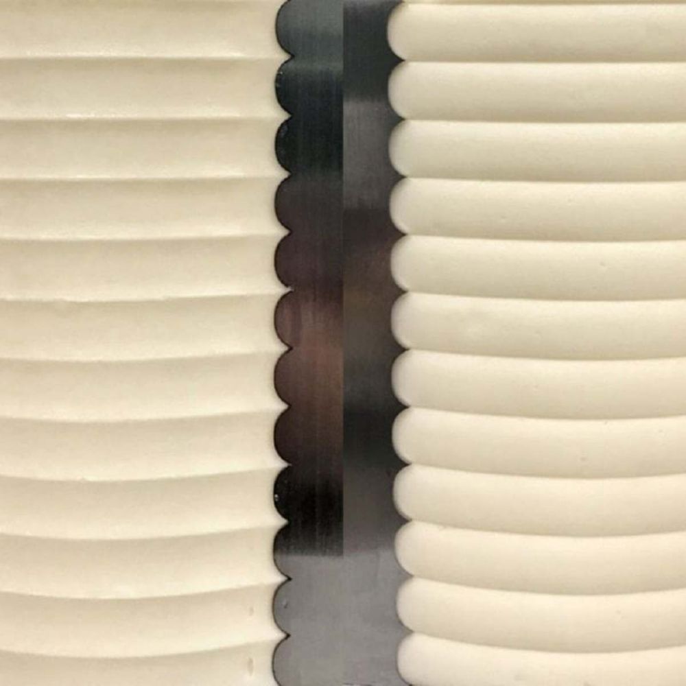 Evil Cake Genius: SCALLOPED MEDIUM double sided contour comb icing ganache