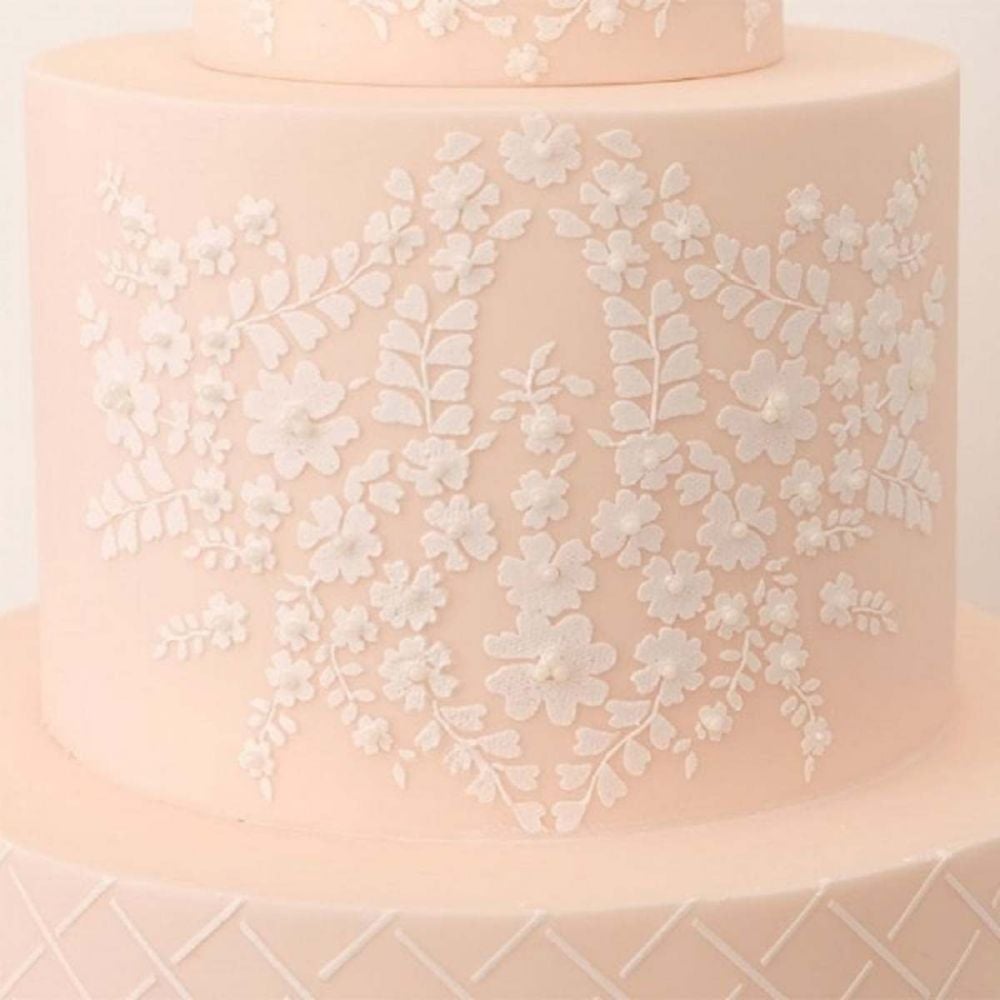 Evil Cake Genius: Bodice Lace Cropped professional cake stencil #23