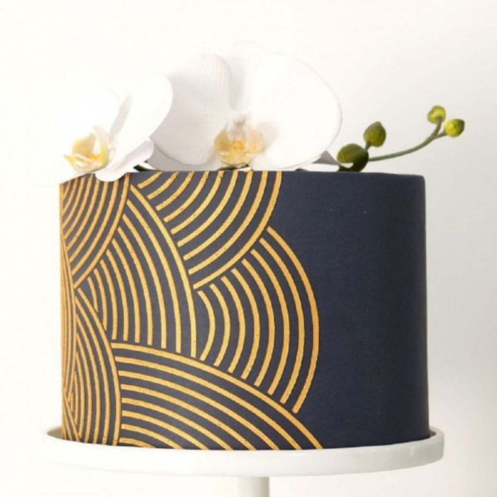 Evil Cake Genius Arc Stripes 6 inch tall professional cake stencil #42