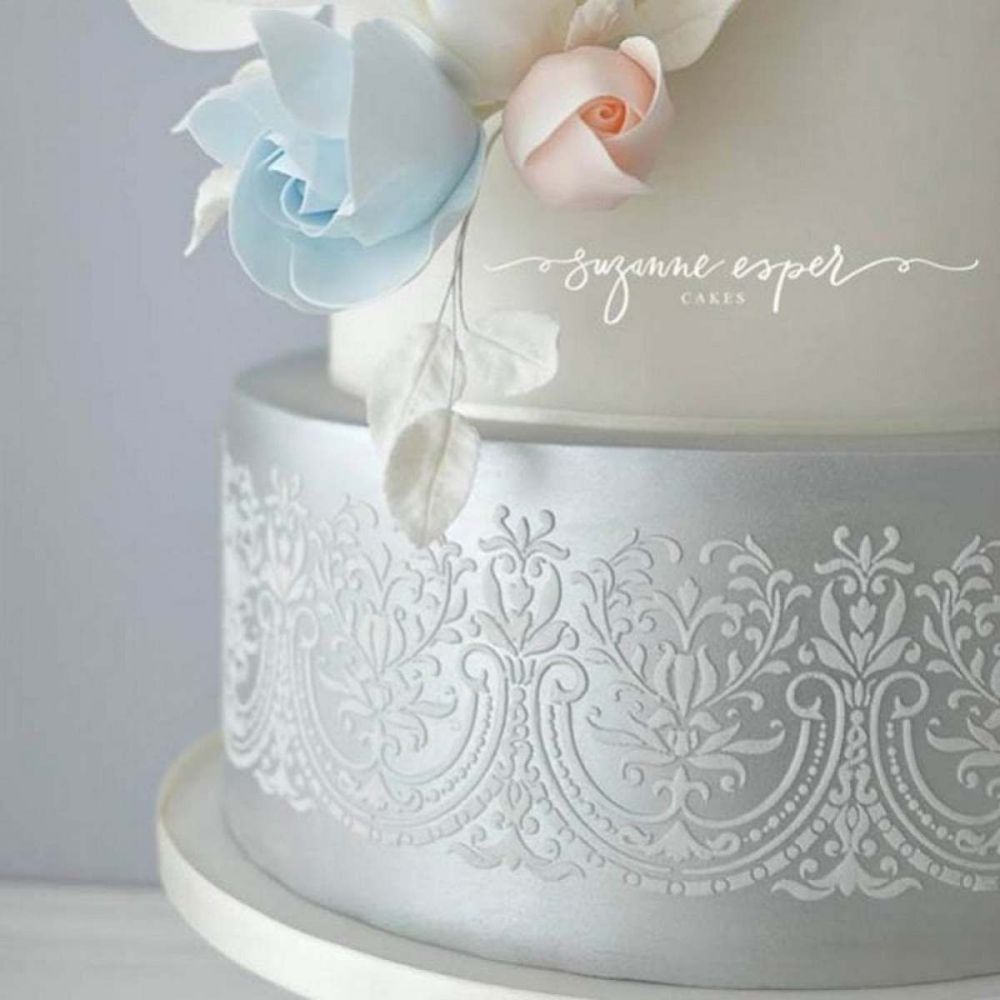 Evil Cake Genius Vienna Border professional cake stencil #47 by Suzanne Esp