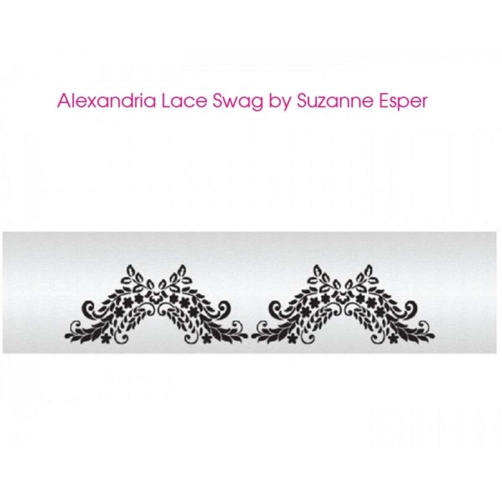 Evil Cake Genius: Alexandria Lace Swag professional cake stencil by Suzanne