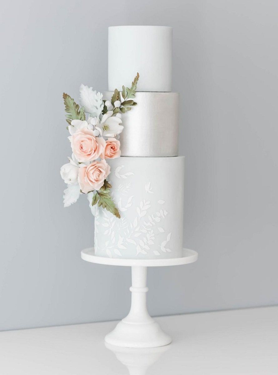 Suzanne Esper MEADOW BREEZE SIDE ELEMENTS professional cake icing stencil