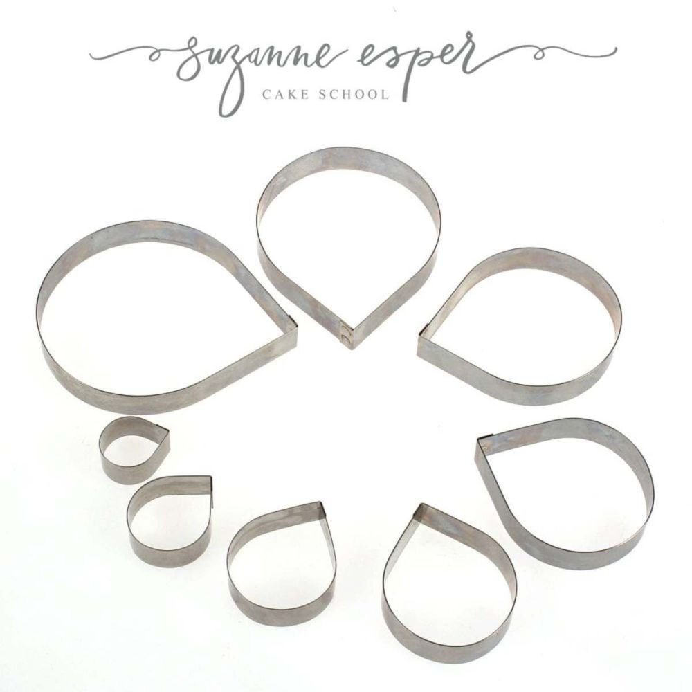 Suzanne Esper 8 pc ROSE PETAL professional stainless steel icing cutter set