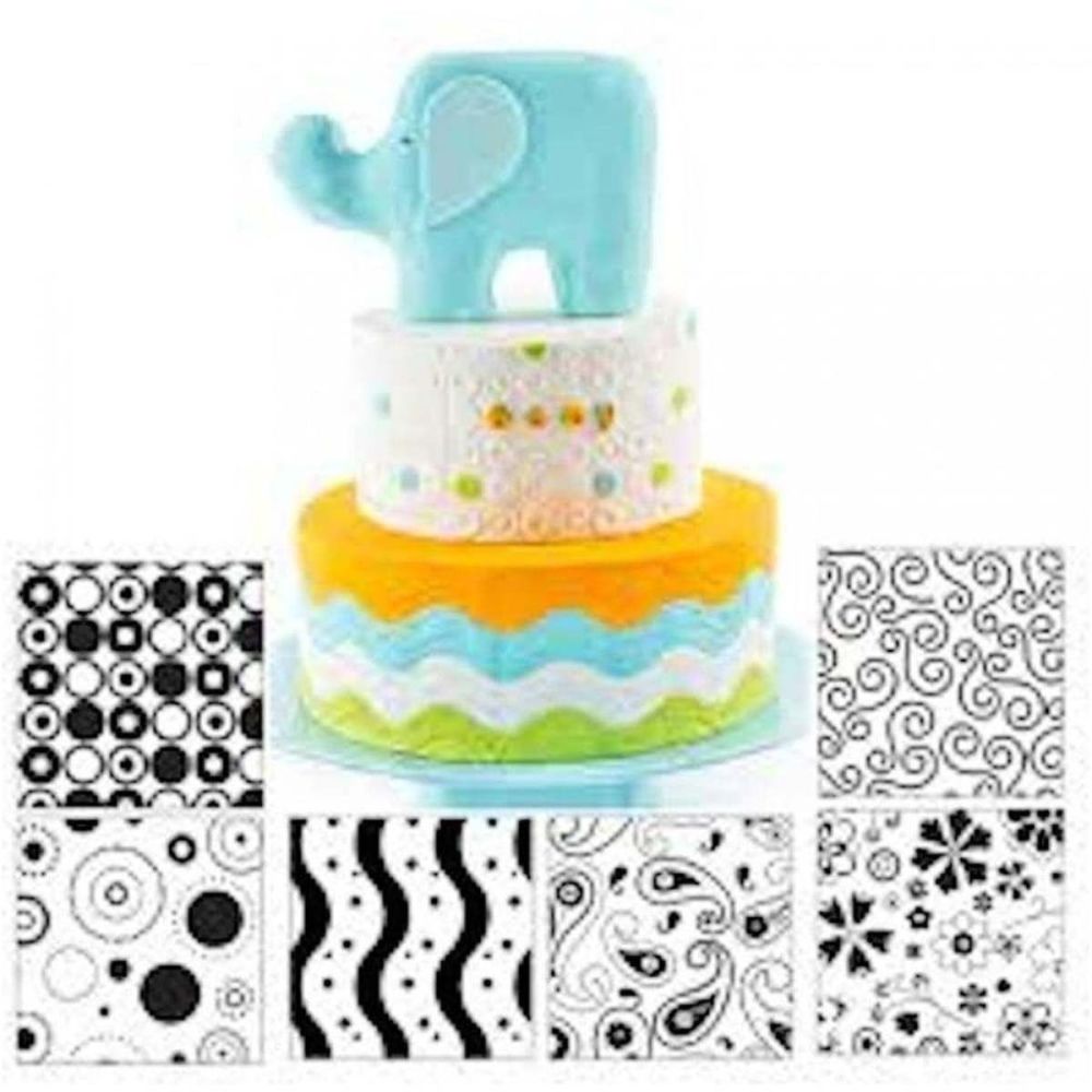 Autumn Carpenter MODERN icing texture sheet impression mat 6 pc set