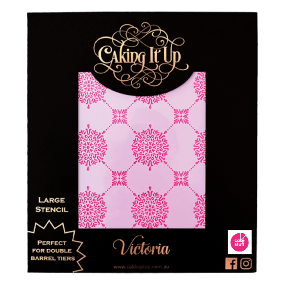 Caking It Up VICTORIA large cake icing stencil by Karen Reeves