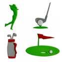 FMM HOLE IN ONE GOLF SET Tappit fondant icing cutters - 4 designs