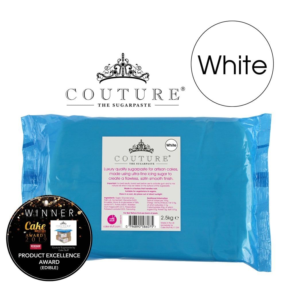 Couture 2.5kg / 5½lb WHITE luxury sugarpaste ready to roll fondant icing