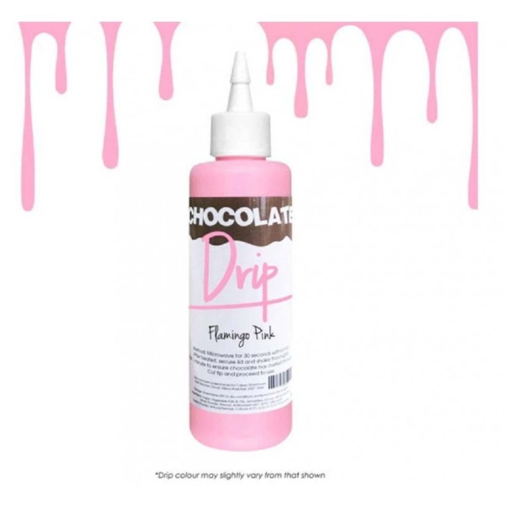 Chocolate Drip FLAMINGO PINK professional choc icing for drip cakes - 250g