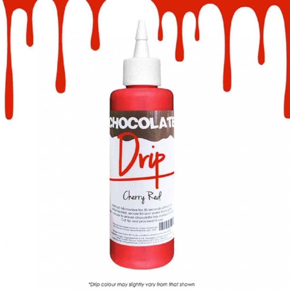 Chocolate Drip CHERRY RED professional choc icing for drip cakes - 250g
