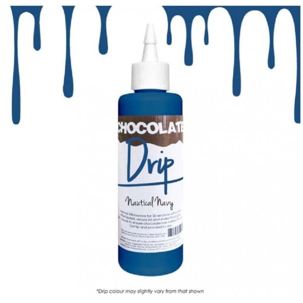 Chocolate Drip NAUTICAL NAVY BLUE professional choc icing for drip cakes -