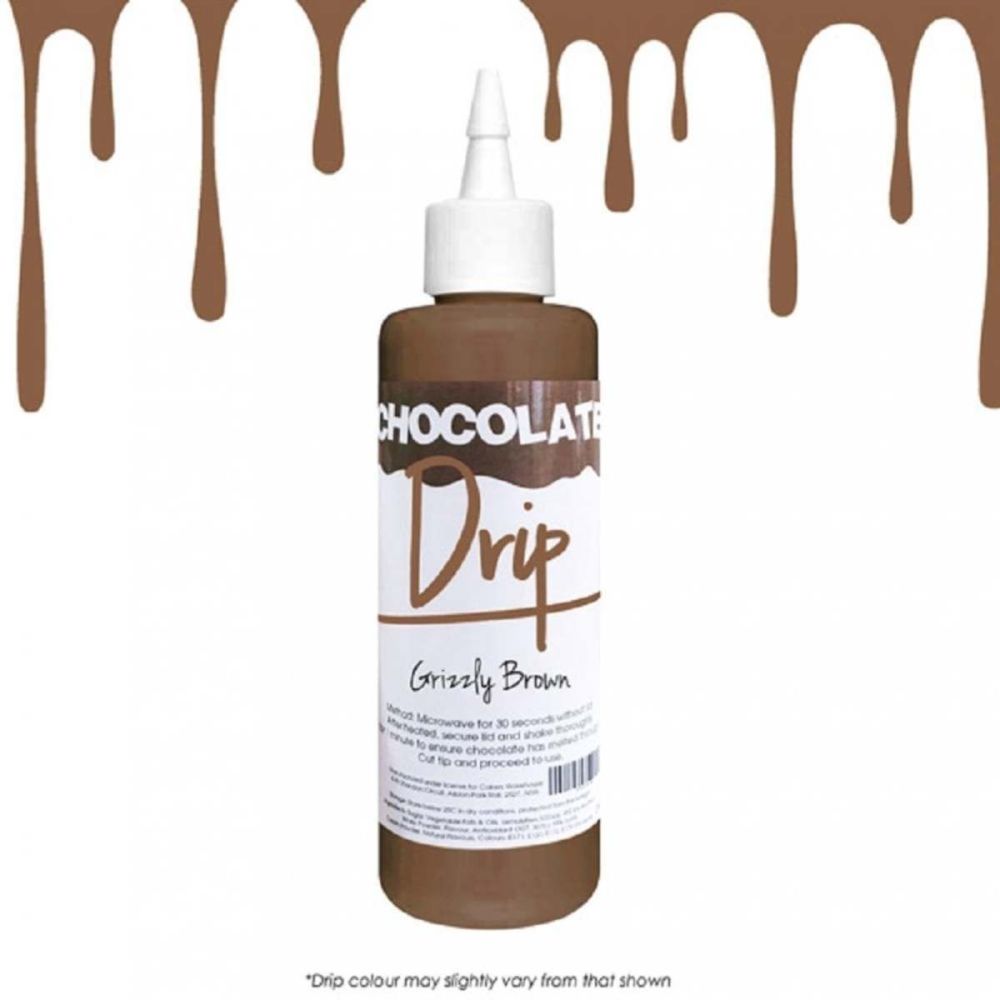 Chocolate Drip GRIZZLY BROWN professional choc icing for drip cakes - 250g