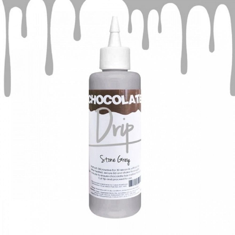 Chocolate Drip STONE GREY professional choc icing for drip cakes - 250g
