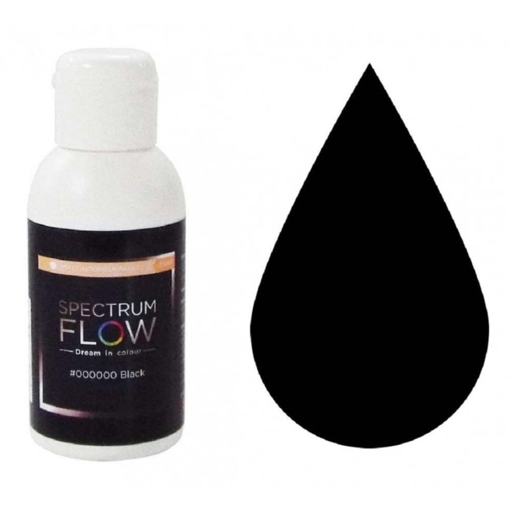 Spectrum Flow BLACK MATT 75ml concentrated airbrush icing paint colouring