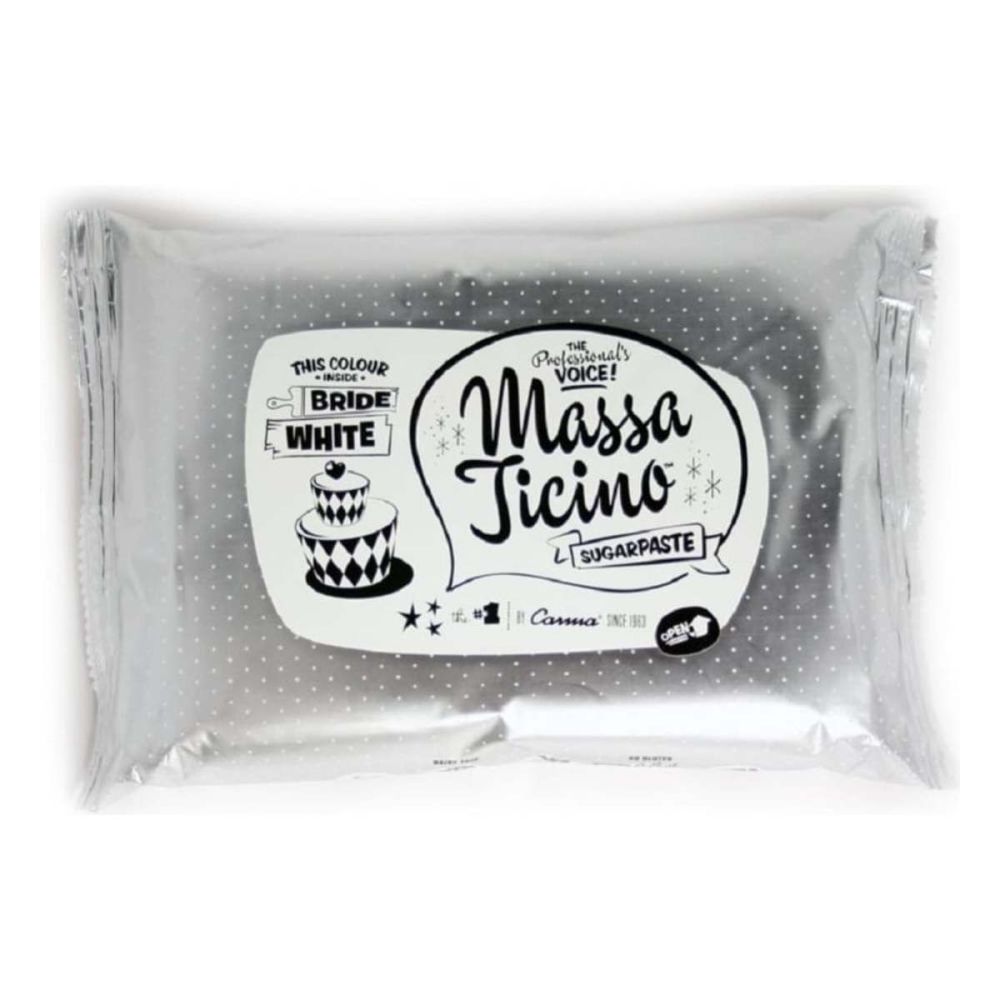Massa Ticino 1kg BRIDE WHITE sugarpaste ready to roll fondant icing
