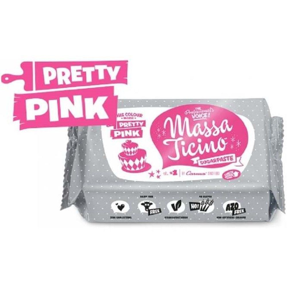 Massa Ticino 250g PRETTY PINK sugarpaste ready to roll fondant icing