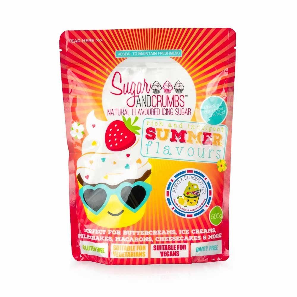 Sugar and Crumbs LEMON & ELDERFLOWER 500g natural flavoured icing sugar