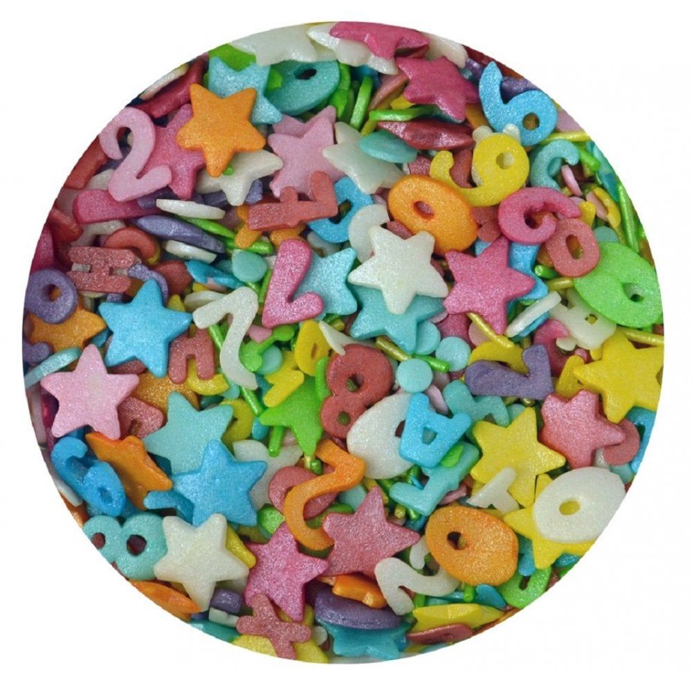 Scrumptious Sprinkletti CAROUSEL edible confetti & cupcake sprinkles 100g
